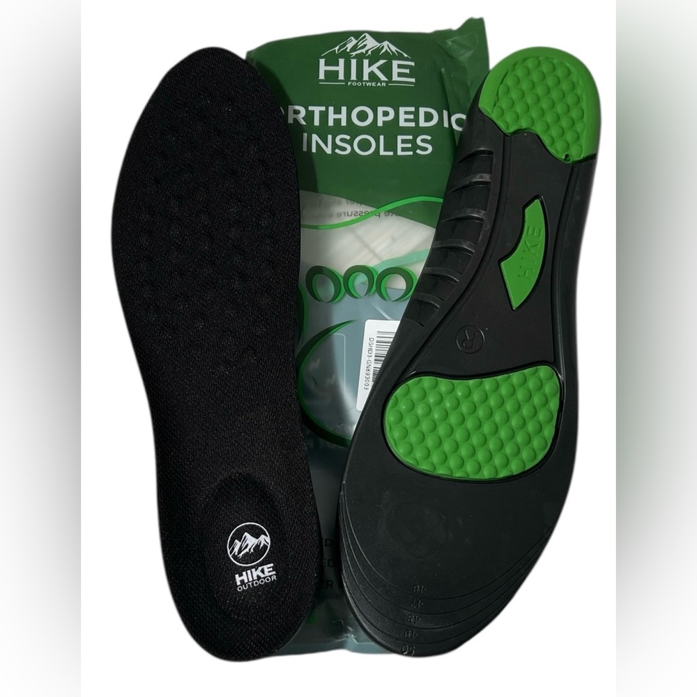 Hike footwear Orthopedic Insoles Black green men size‎ large 13-17 EU 46-50